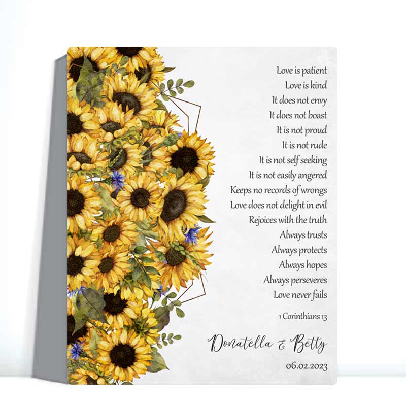 Sunflower Gift for Couple Bride and
