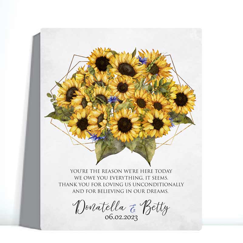 Sunflower Wedding Gift for Parents from