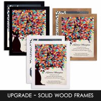 Solid wood frames color options shown
