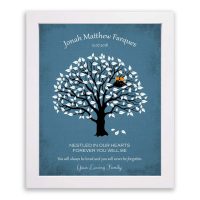personalized Memorial print in white frame 1207