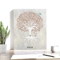 Taupe And White Minimalist Tree With Rotos