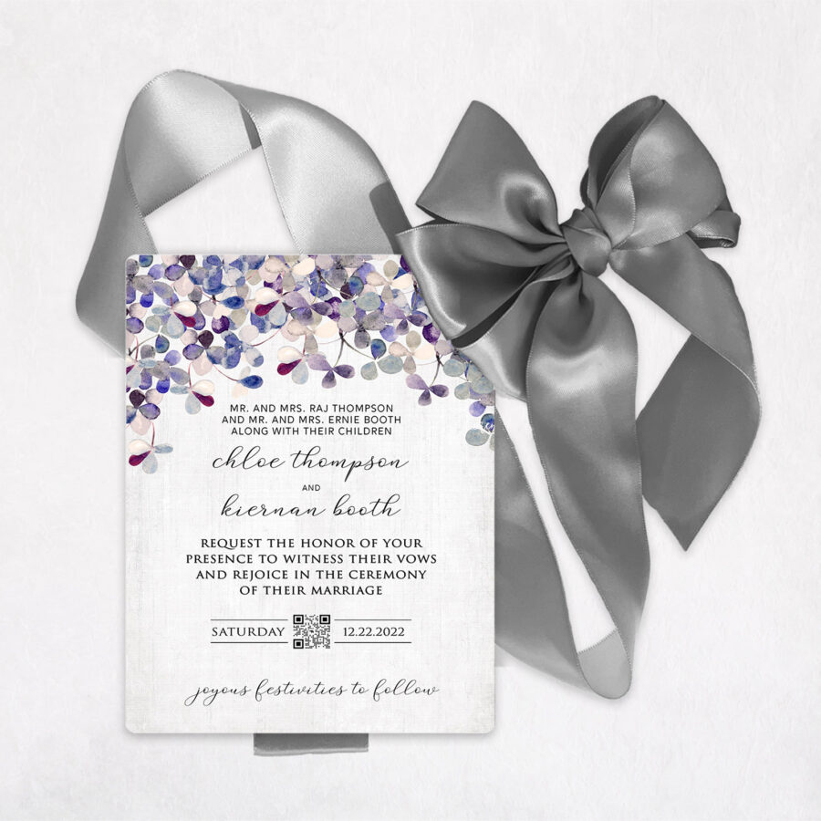 Metal wedding invitation Modern Floral design #INV-11106