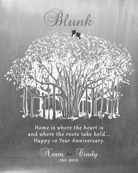 Metal Art Plaque. Banyan Tree 10 Year Anniversary Plaque Gift for Husband #1809. Personalized 10 year anniversary gift for Cindy B.