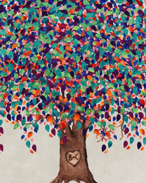 Canvas Print. Willow Tree Minimalis 9th Anniversary Canvas #1199. Personalized willow anniversary gift for Courtney M.