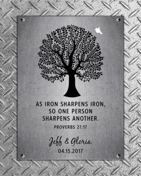 Personalized iron sharpens iron gift art print for Gloria Diamond