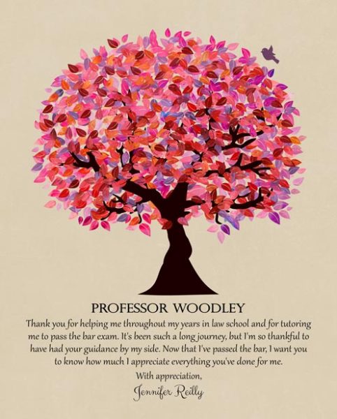 Paper Print. Tree Thank You Gift for Teacher #1173. Personalized Graduation gift for Jennifer R.