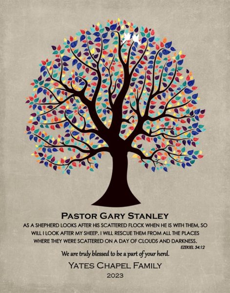 Paper Print. Pastor Appreciation Gift Personalized for Chapel #1464. Personalized clergy ceremony gift for Sheryl B.