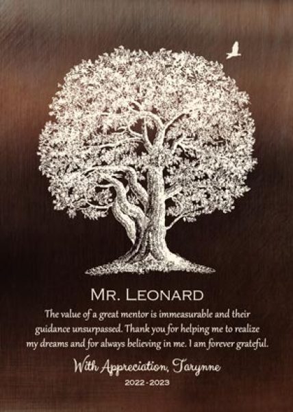 Personalized oak tree mentor gift art print for Tabitha Moneypenny