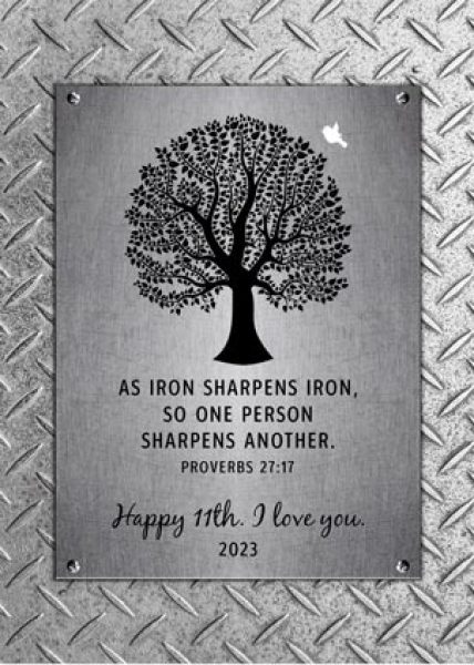 Paper Print. 6th Anniversary Iron Sharpens Iron Print #1901. Personalized 6th anniversary gift for Thomas D.